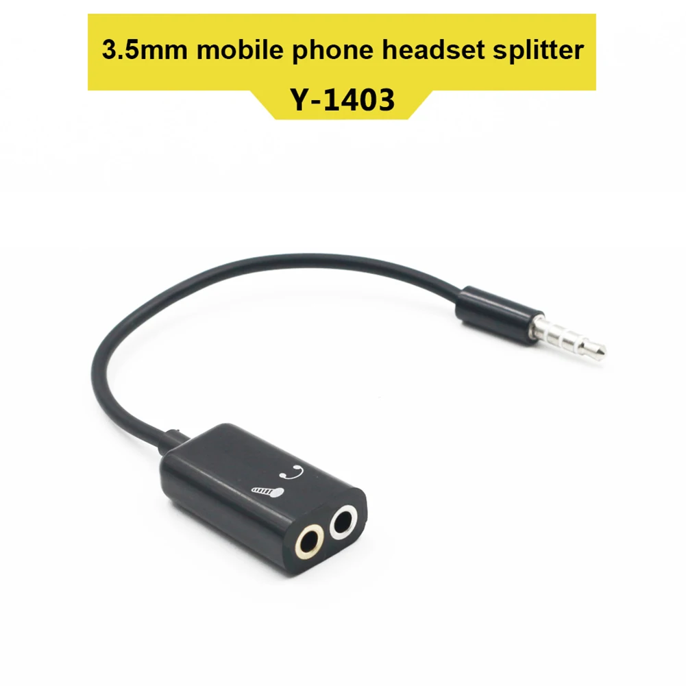 

1 Male to 2 Female 3.5mm Jack Aux Audio Cable Headphone Splitter Cord for iPhone iPad Laptop MP3 @JH