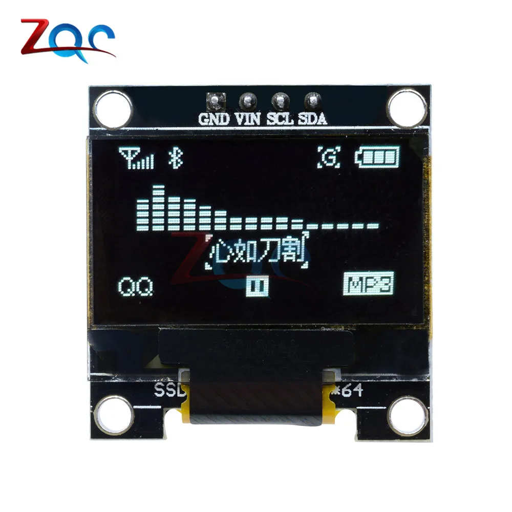 Последовательный белый OLED дисплей 0 96 дюйма IIC 128X64 I2C SSD1306 12864 плата с ЖК экраном GND