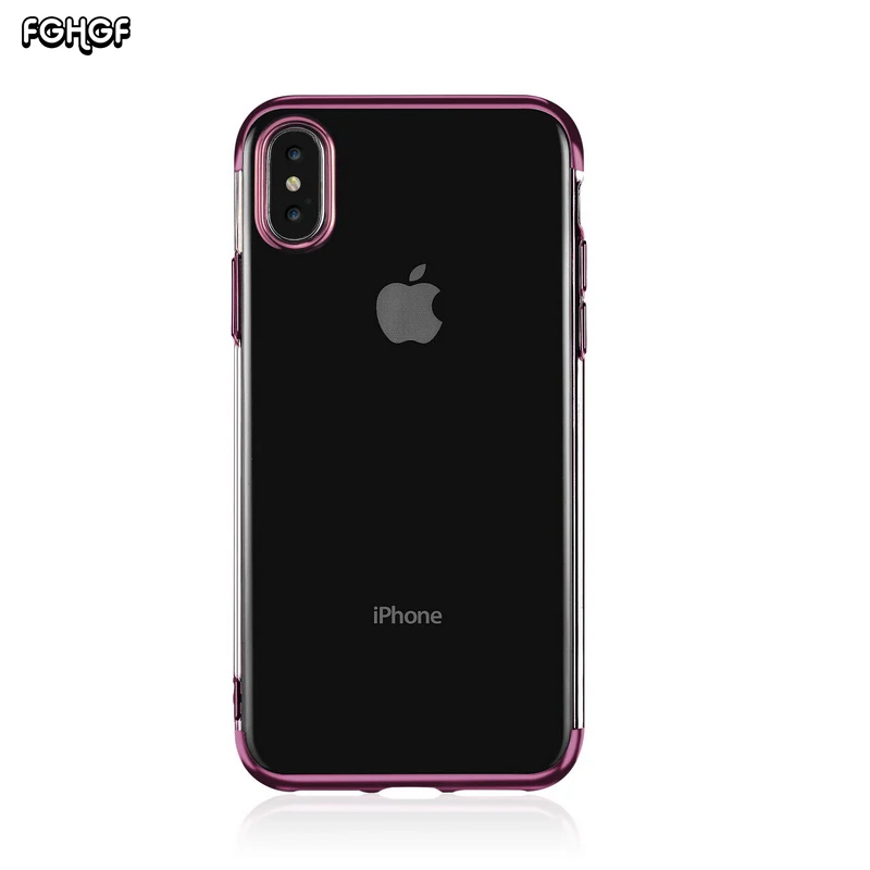 FGHGF Laser Plating Case For iPhone XS Max Cover XR Shockproof Back X 10 Shell Soft Fundas |