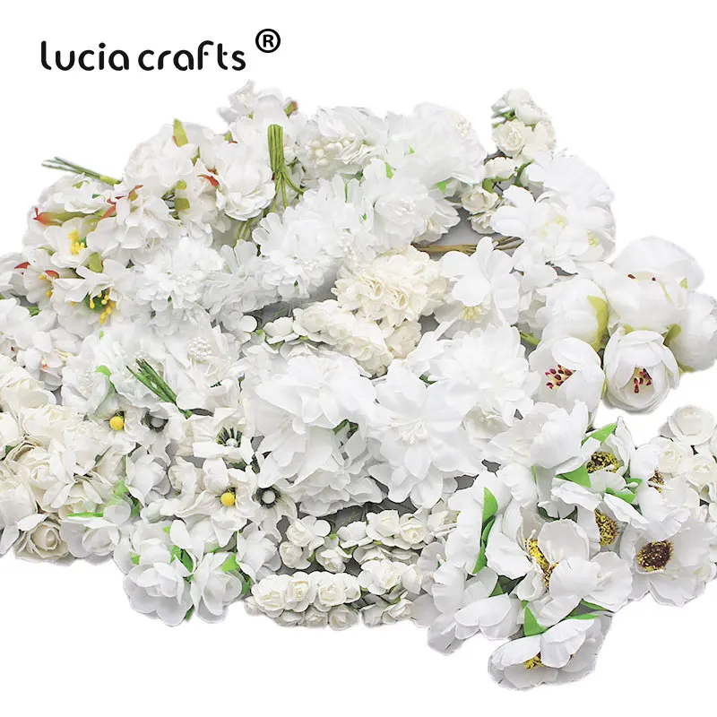 Lucia crafts 10 пряди, около 50 голов многоцветные Искусственные цветы свадебное оформление букета цветы DIY материалы A0309