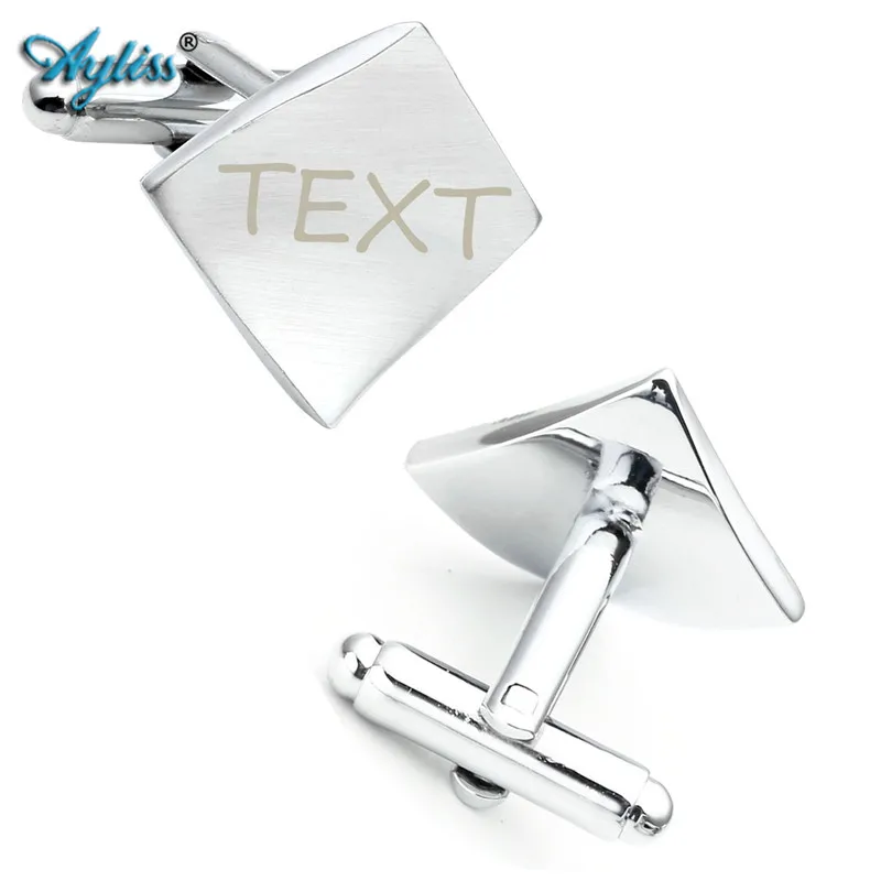 

Ayliss 1x Engraving- Personalized Custom Capital Alphabet 5 Letter Men's Twist Square Shirt Cufflinks Birthday Christmas Gifts