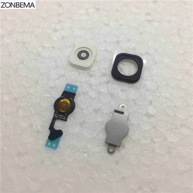 

ZONBEMA for iPhone 5 5G Home Button Flex Home Button Menu Flex Cable Key Cap set