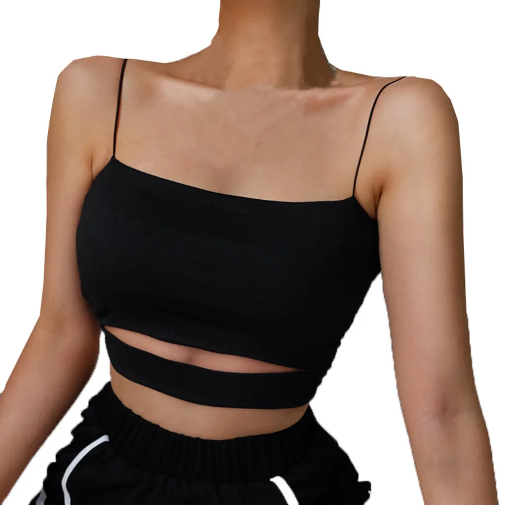 

Summer Tank Top 2019 Women Streetwear Hollow Out Festival Crop Tops Woman Clothes Sexy Party Tops For Womens Fitness Clothing