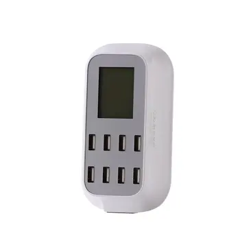 

Universal 8 USB Ports Smart LED Display Screen US EU UK Plug Travel AC Power Adapter Socket Wall Charger For Cell Phone Tablet