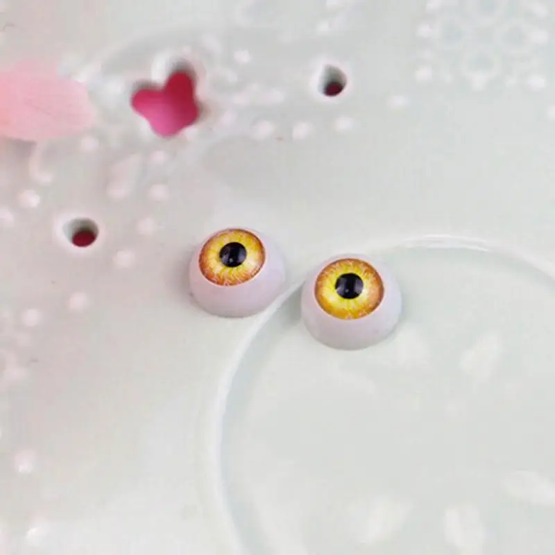 100 шт 12 мм кукольные глаза полукруглые Акриловые Глаза для DIY Кукла Медведь ремесла разноцветные пластиковые куклы Глазные яблоки для кукол части игрушек