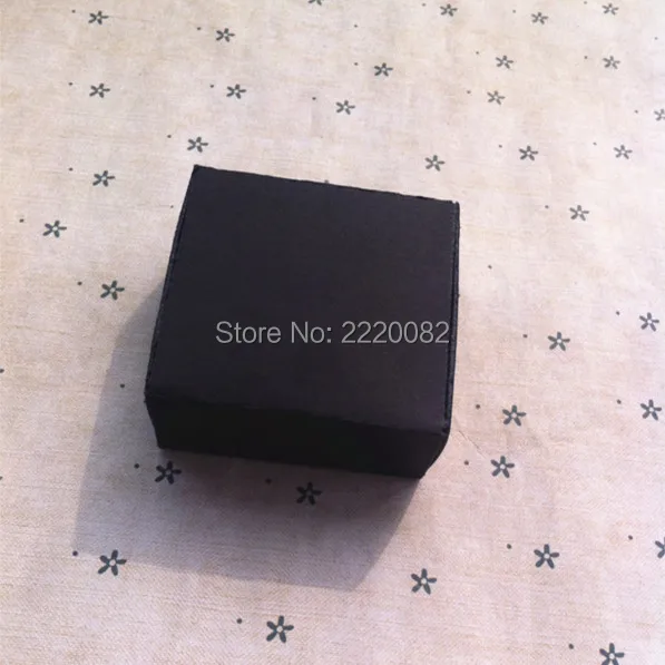 

Free shipping 50 pcs a lot 5.5X5.5X2.5cm black matt paper packing box/dampproof snack case/cute stamp collection box/