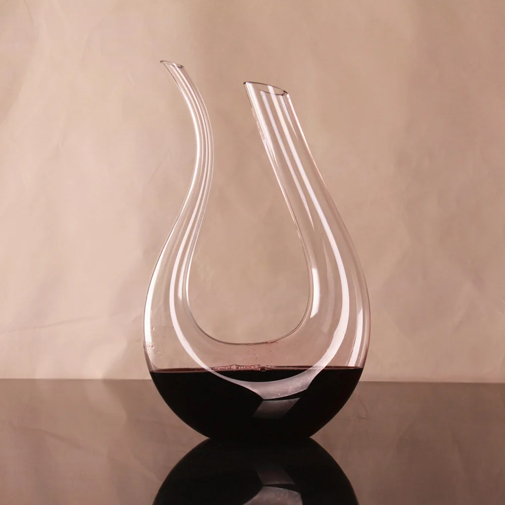 Ручной работы свинец 750 мл вина Графин Кристалл Стекло u-образный Рог вина стекло дозатор вина
