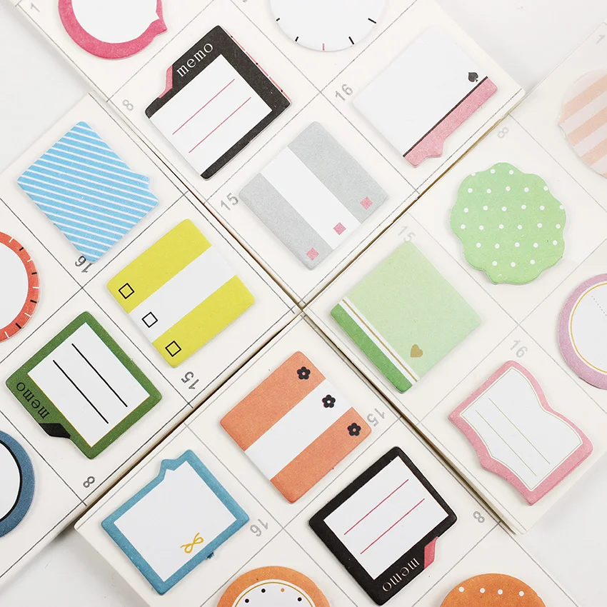 

3PCS/lot Korean Fashion Schedule Marker 4 Design Sticker Post It N Times Irregular Memo Pad Sticky School Label Gift