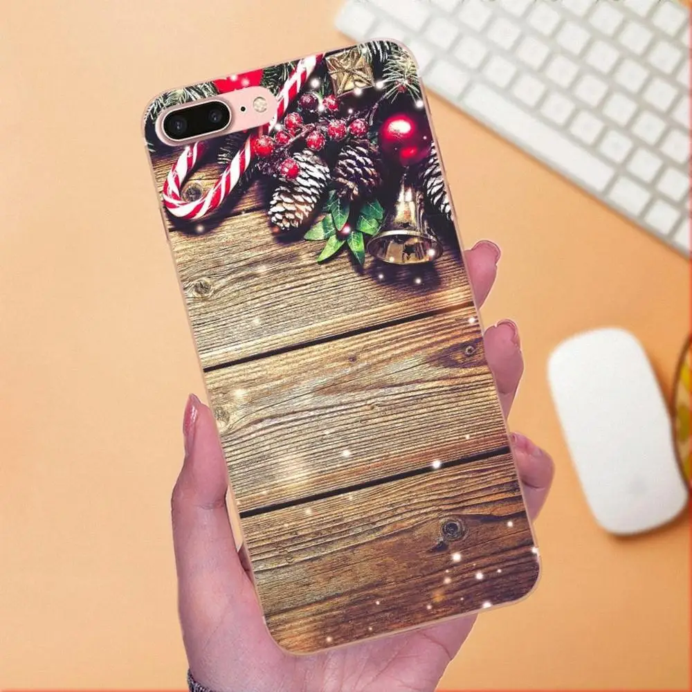 С Новым годом и Рождеством для Apple iPhone X XS Max XR 4 4S 5 5C 5S SE 6 6S 7 8 Plus Мягкий
