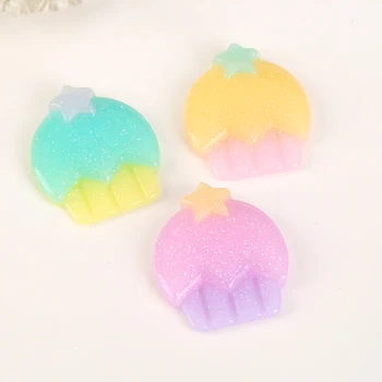 

23*38mm 20pcs Diy Craft Hair Accessory Mixed Flat Back Resin cupcake Cabochon for diy decoration