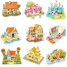 1 Набор DIY 3D Пазлы Сборная модель строительный замок Развивающие детские игрушки