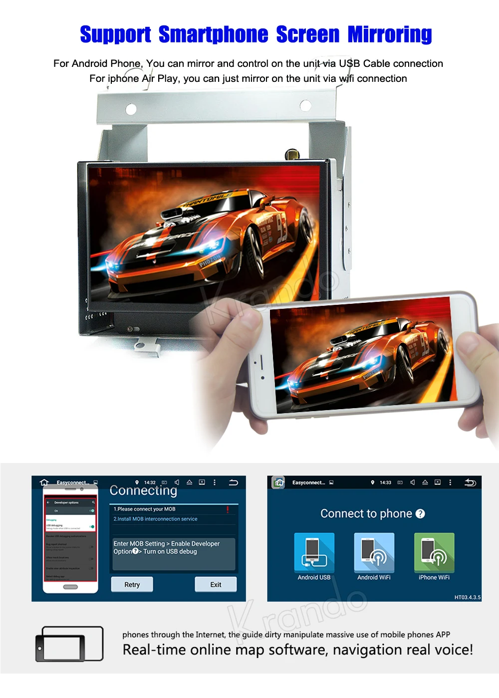 Krando land rover freelander Android car radio gps navigation multimedia system  (3)