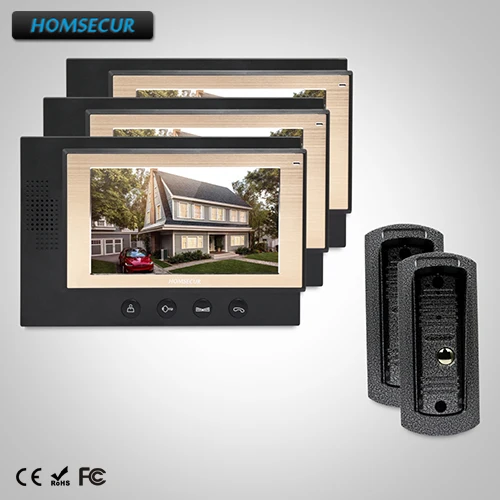 

HOMSECUR 7" Video&Audio Home Intercom with Metal Case Camera for House/Flat (TC041+TM701-B)
