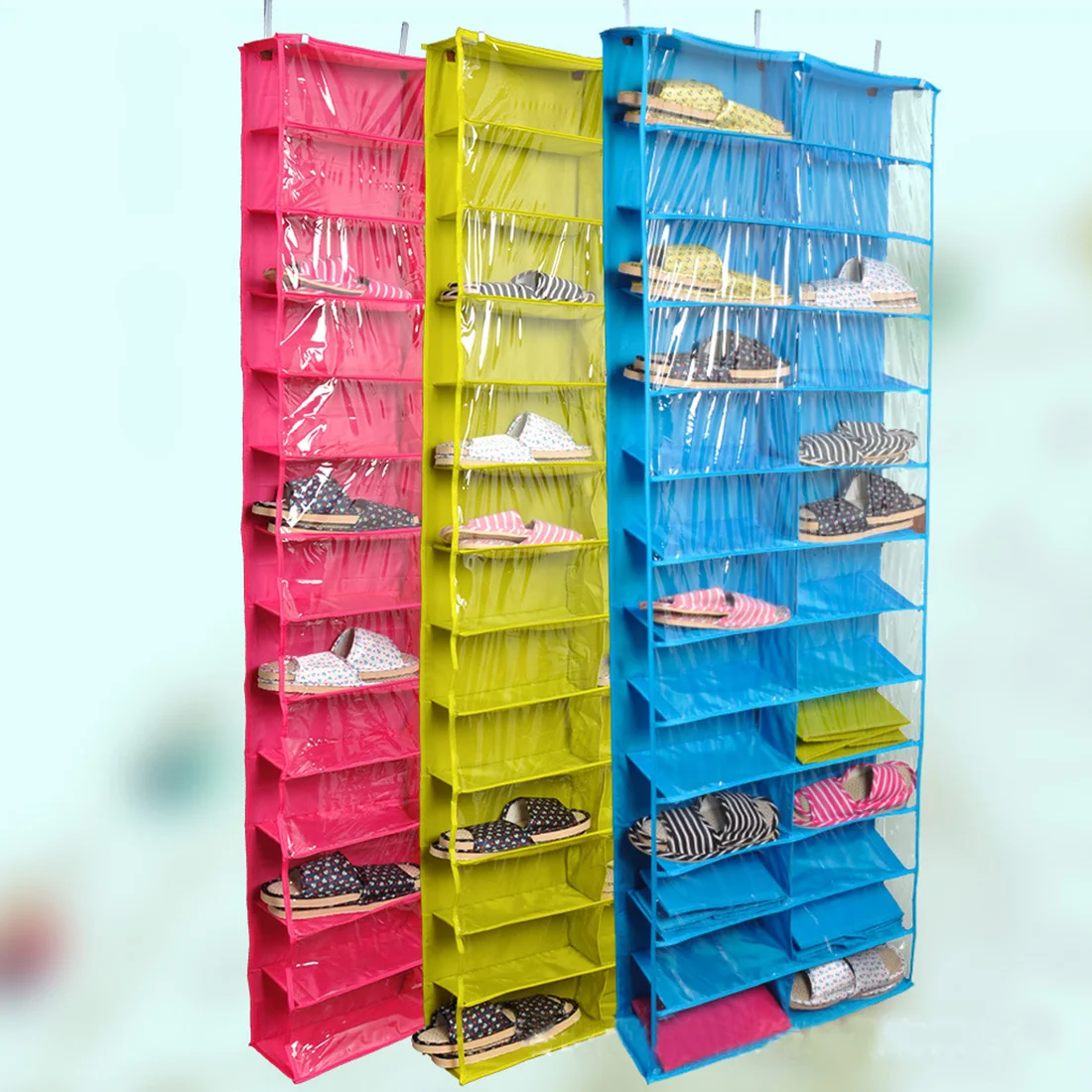 Hot Closet Ware Clear Over The Door 26 Pocket Shoe Organizer Aliexpress