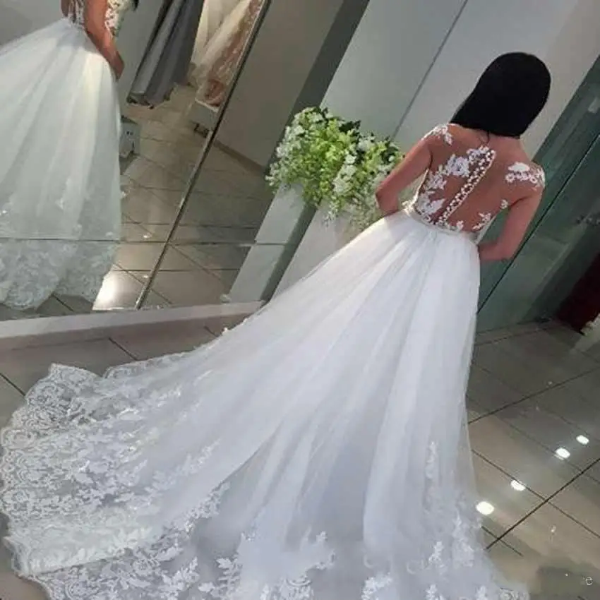 Vestido De Noiva свадебное платье русалки со съемным шлейфом Свадебное платье es Illusion Свадебные платья сексуальная леди