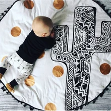 Buy 90cm Mat Cotton Cartoon Kids Toys Rugs Girls Fox Wolf Game Blanket Pad Carpet Baby Round Toy Climb Room Mats Free Shipping