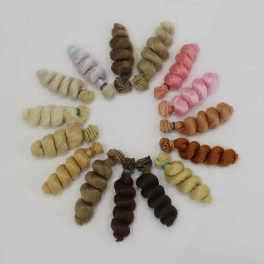 

Fashion 15*100cm DIY Mini Tresses Curly Doll Wig High-Temperature Material Hair Wig For BJD High-Temperature Doll Accessories