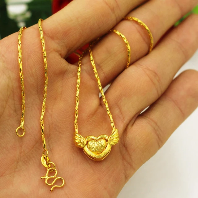 24k Gold Necklace Pendant, 24k Gold Plated Heart Pendant