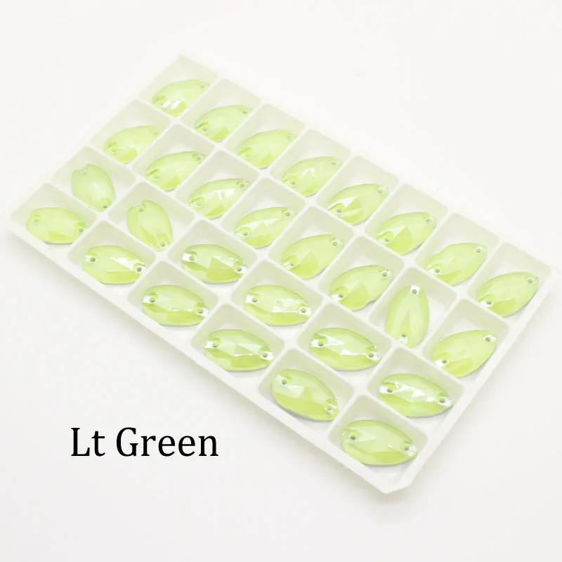 

Fancy Rhinestone and Glass stones Lt Green Water drop Light Coating Sew on Crystal for Clothing DIY 10.5x18mm Free shipping