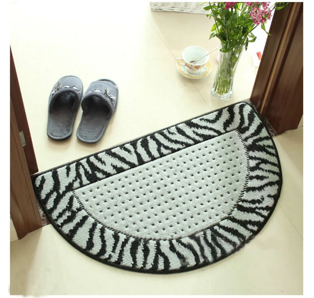 Us 25 84 32 Off Nicerug 48x78cm Half Round Shap Outdoor Mat Black Water Absorption Carpet Anti Slip Bathroom Mats Doormat Home Decorative Rugs In