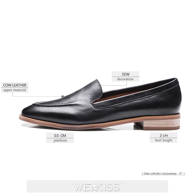 Женские туфли из натуральной кожи без застежки с квадратным носком|leather women flats|women