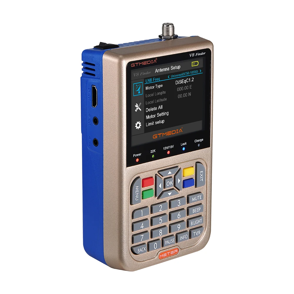 Бразильский запас V8 Finder Meter Sat Finder HD DVB-S2/XS2 Цифровой спутниковый Finder ACM SatFinder 1080P 3," ЖК-экран с батареей