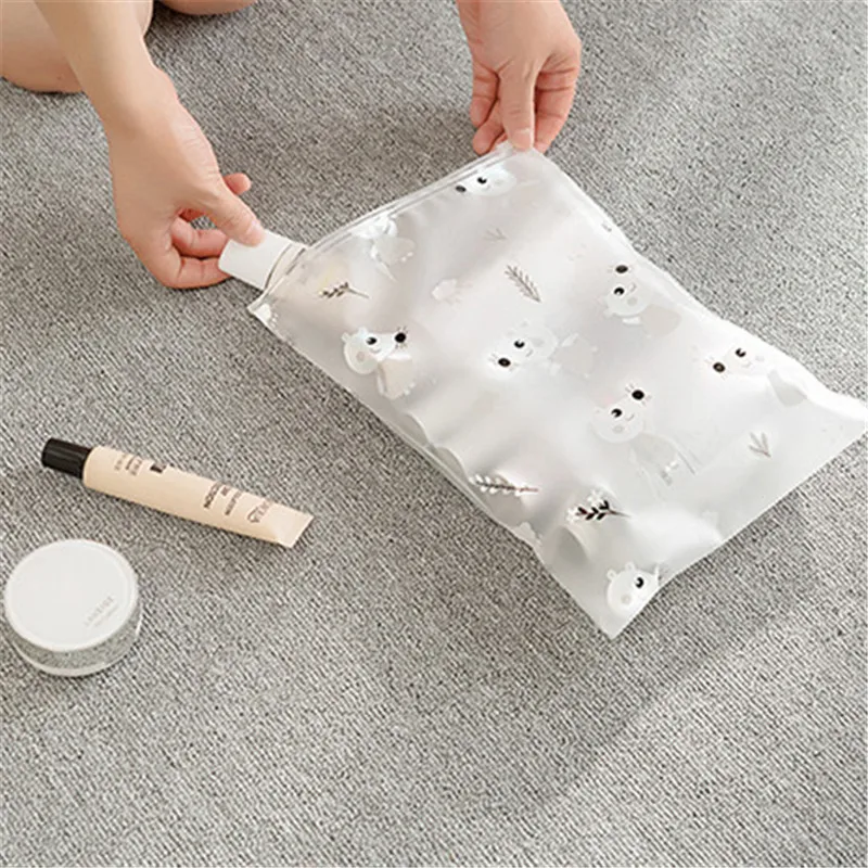 Cartoon animal Transparent Cosmetic Bag Travel Makeup Case Women Zipper Make Up Organizer Storage Pouch Toiletry Wash Bath Kit