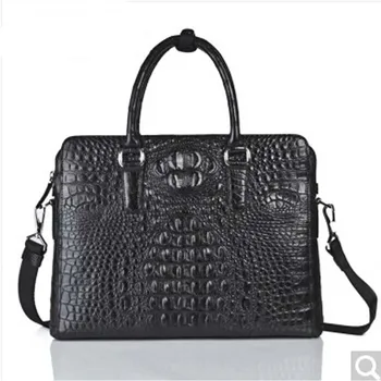 

witasi crocodile Men's handbag fashion business casual briefcase men's bag black alligator leather handbag men 36x27*9