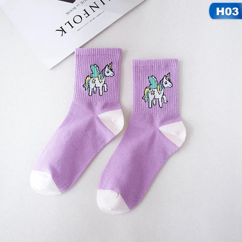 Kawaii/милые женские носки Забавные милые кремовые яркие цвета Мультяшные с