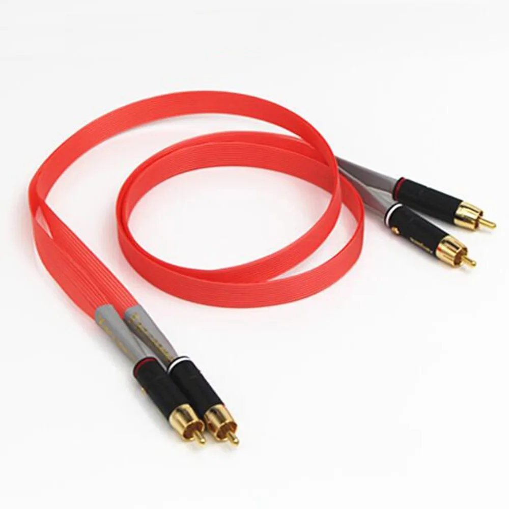 Высокая чистота посеребренный HIFI кабель rca с позолоченным штекером для усилителя