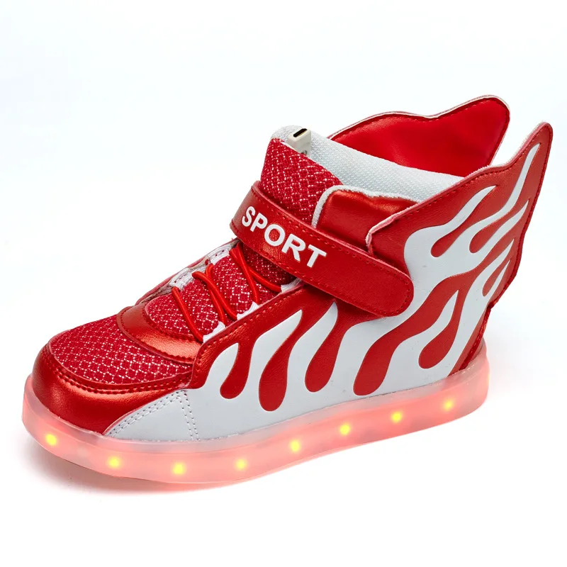 USB Rechargeable Shoes Led Luminous Colorful Lights Shoes Sneakers With