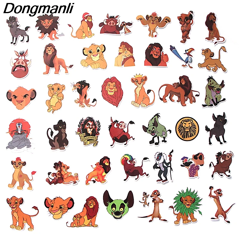 P3613 40 قطعة/المجموعة الأسد الملك DIY لوح التزلج الكتابة على الجدران محمول شارة دراجة نارية الأمتعة أكياس اكسسوارات