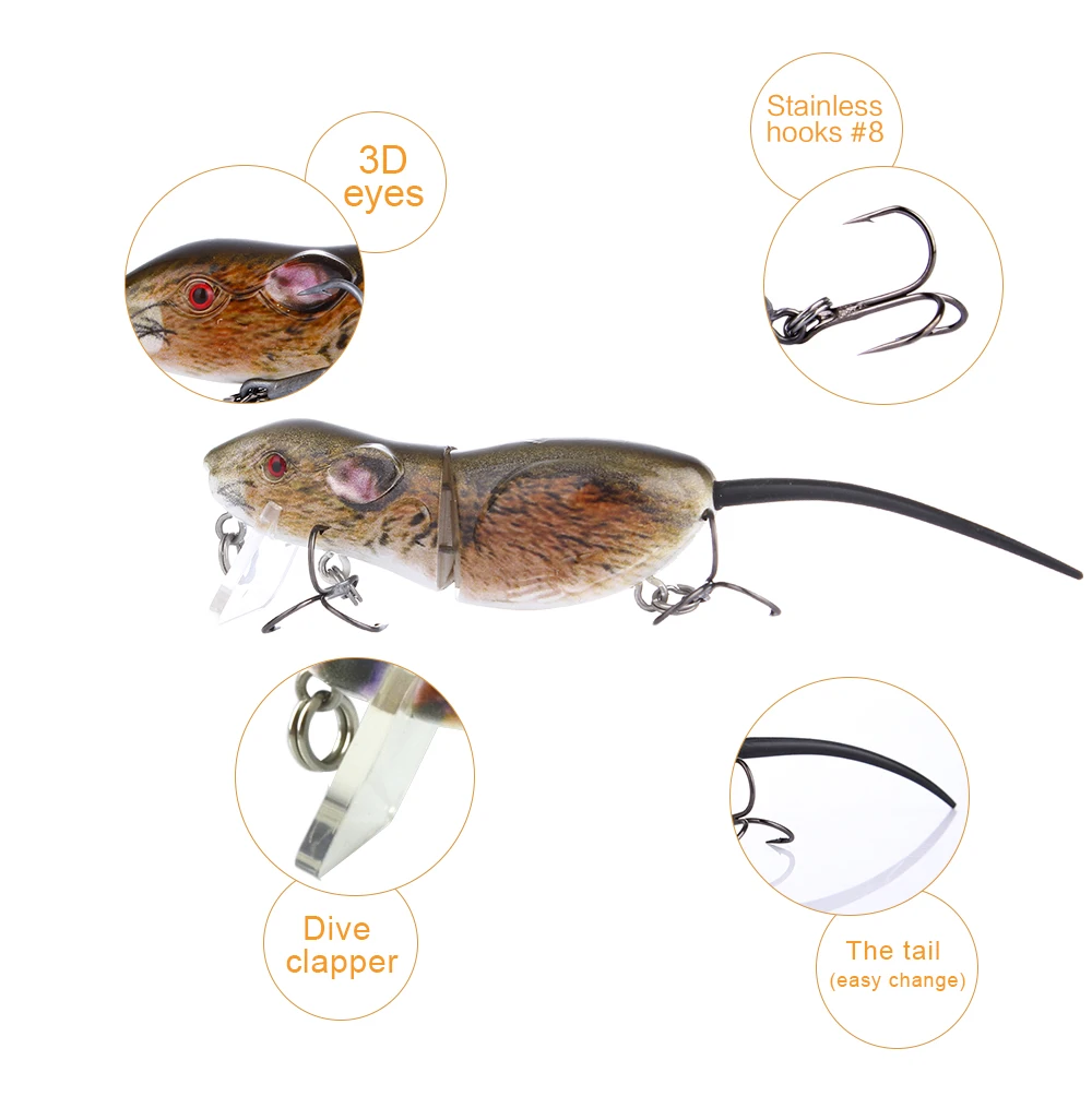 Mouse fishing lures swimbait Rat 4-M-04