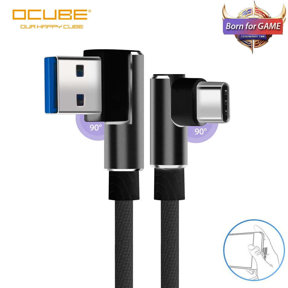 Кабель Usb type C 90 градусов для samsung Note 10 A70 A40 S10 S9 S8 зарядное устройство Шнур Быстрая