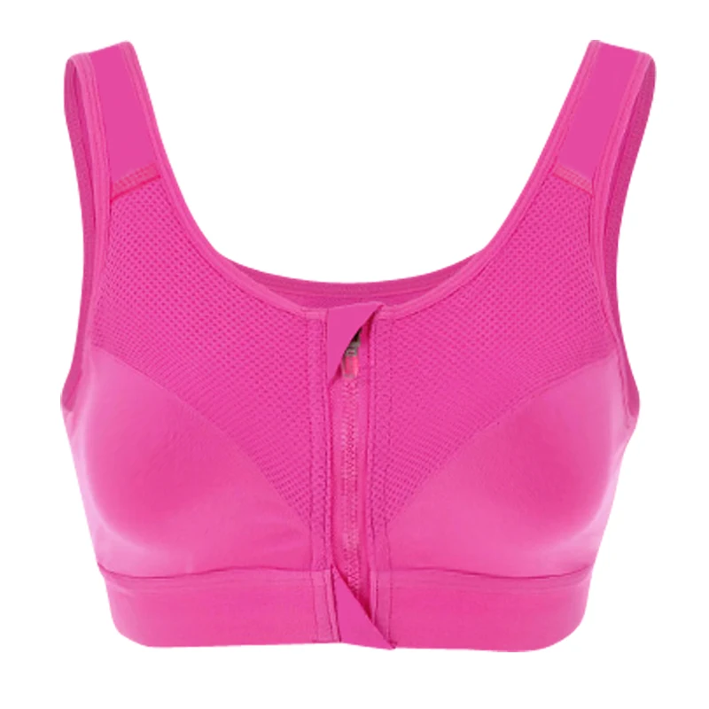 

zipper sports wear for women gym plus size anti sagging sports bra sexy padded sports black pink fitness tops yoga bras