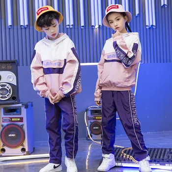 

New children's street dance sports boy suit autumn dress girl jazz dance clothes costumes tide Fashion brand with money