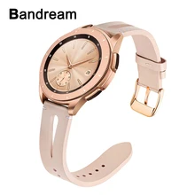 Ремешок для часов из натуральной кожи для samsung Galaxy Watch 42 мм/Active 2 40 мм 44 мм женский ремешок из розового золота Стальной ремешок с пряжкой
