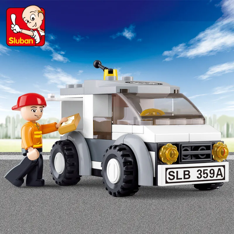 

75pcs City Express Delivery Truck Model Figures Building Blocks Playmobil Construction Educational Toys For Children