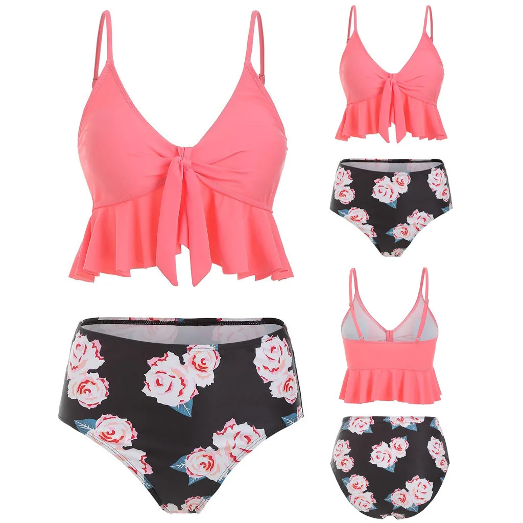 

Women's Swimming Suit Sexy Bikini Swimsuit 2019 Women Two Pieces Bathing Suits Top Ruffled With High Waisted Bottom Bikini Set