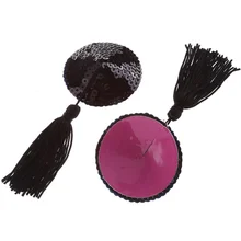 Горячая сексуальная женская соска с блестками кисточкой круглые груди наклейки-Бюстгальтер Стикини LM75