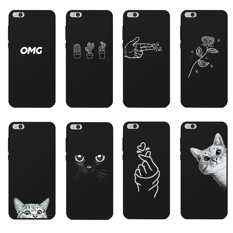 

QAQsam 5.15inch Soft Silicone For Xiaomi Mi 5C Case Cover Painting Matte Phone Cases Funda