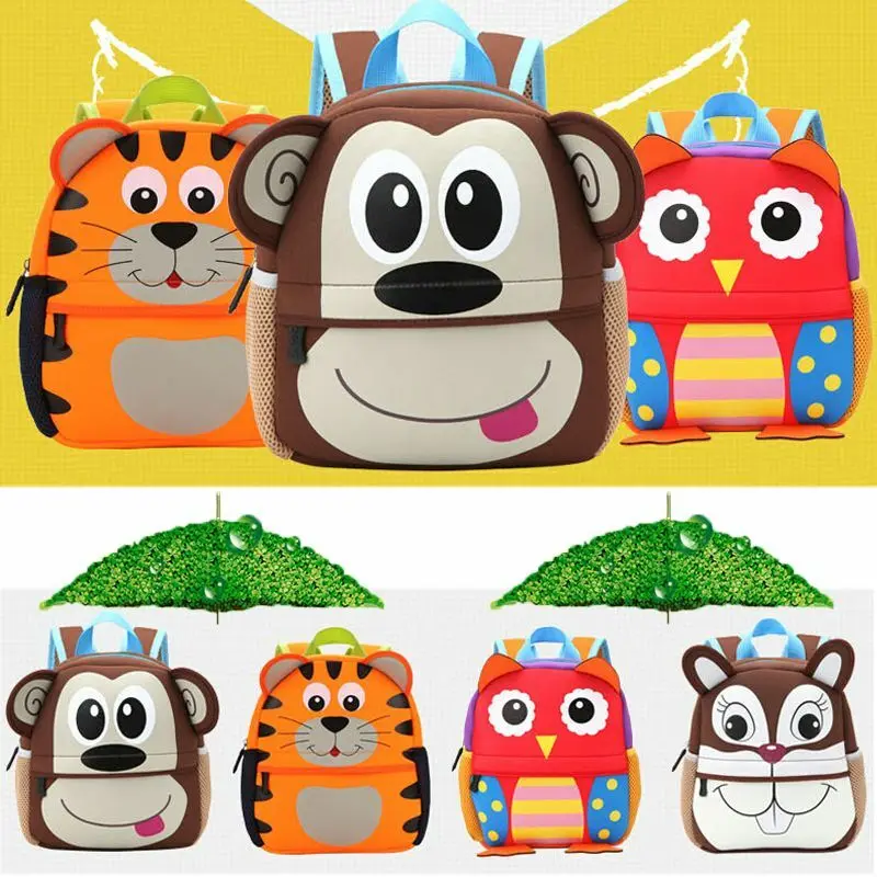  Cute Kid Toddler Schoo Bags Backpack Kindergarten Children Girls Boys Schoolbag 3D Cartoon Animal B - 4000002399824