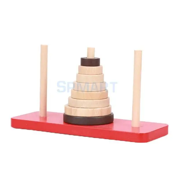 

SPMART Tower of Hanoi Wood Puzzle Toy Brain Teaser