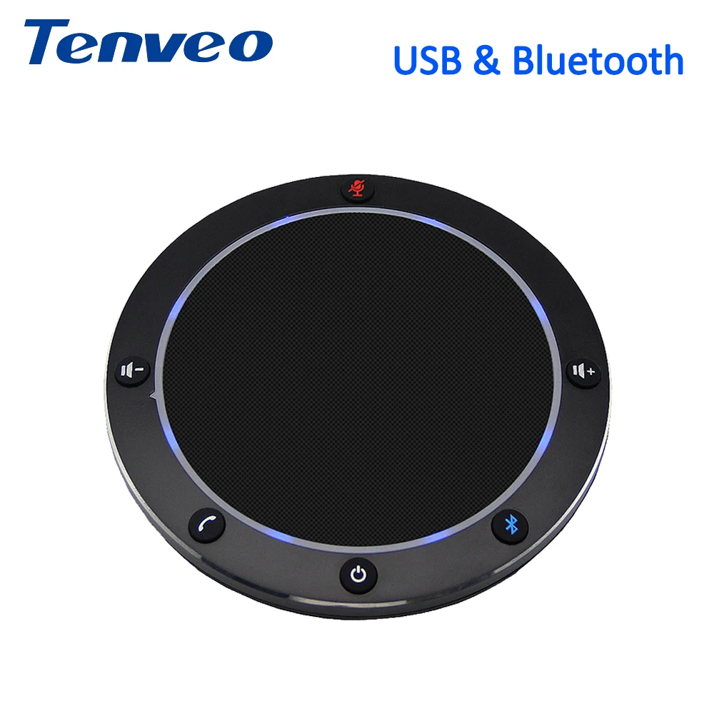 Tenveo NA100 المحمولة USB ميكروفون مكبر الصوت مؤتمر USB و 3.5 مللي متر واجهة 3 M التقاط الراديو ل 3- 5 الناس PC Mic