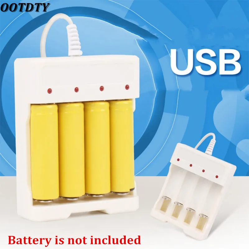 

OOTDTY 1.2V Universal Smart 4-Slot AA/AAA Rechargeable Battery Charger Adapter USB Plug