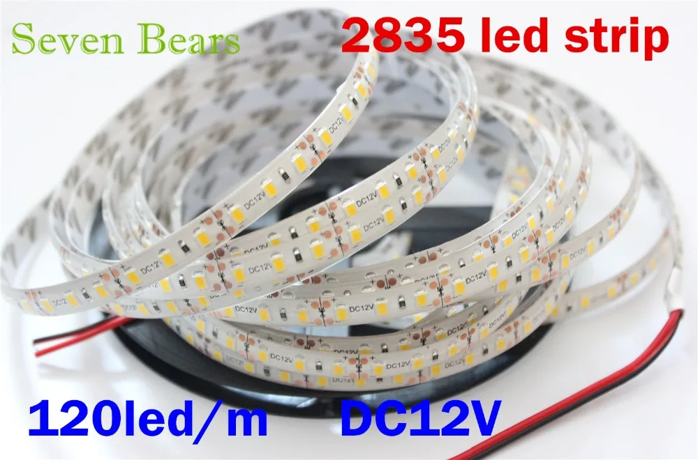 

IP65 Waterproof Flexible LED Strip Light 5M Roll 2835 SMD 120 LEDs/M 600 LEDs dc12v White Warm White more brighter than 3528