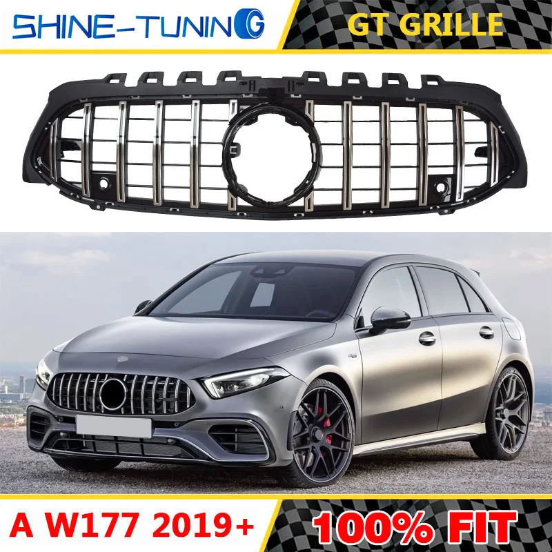 Подходит для mercedes A Class W177 amg GT Grill A35 A45 Решетка переднего бампера гоночная решетка A180 A200 A250 gt grill