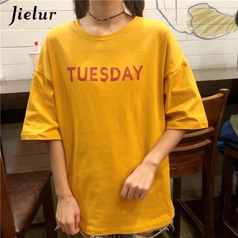 Jielur Harajuku футболка Женская мода с буквенным принтом 2019 друзья HIPSTER женские летние
