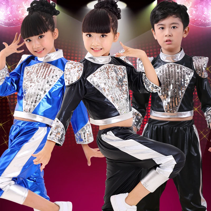 

Brand Children Boys And Girls Long-Sleeved Jazz Dance Clothes Dance Costume Kids Suit