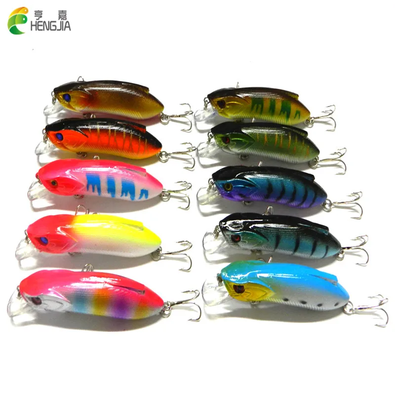  10pcs 8CM 15.6G HENGJIA Brand Lifelike Minnow Fishing Lure Fish Wobbler Tackle Crankbait Artificial